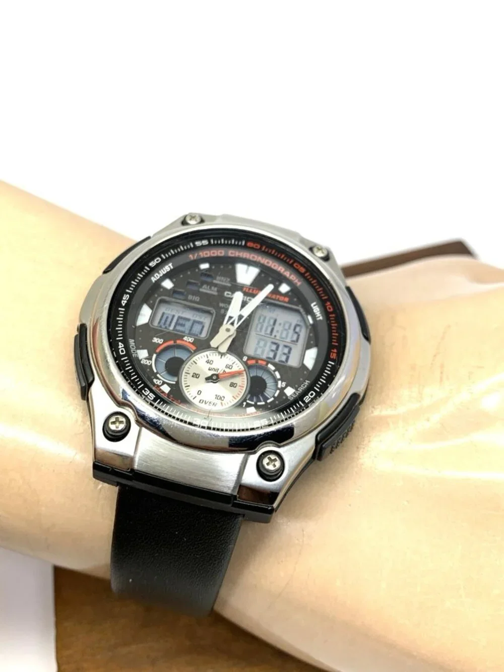 Casio Men's Watch AQ190W Quartz Analog Digital World Time Black Resin 5082